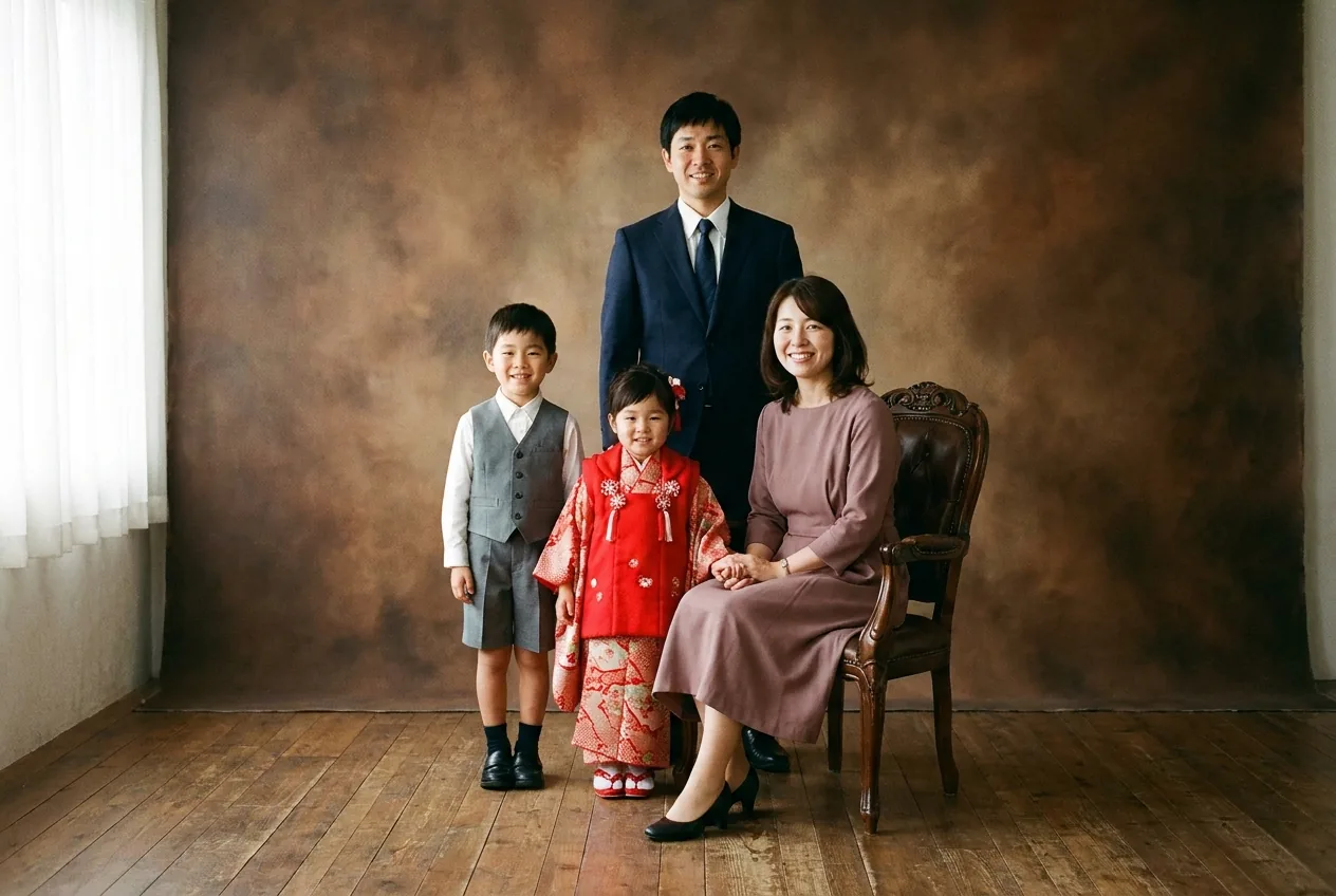 2019年の鈴木様ご一家。全員の目が赤く光っている