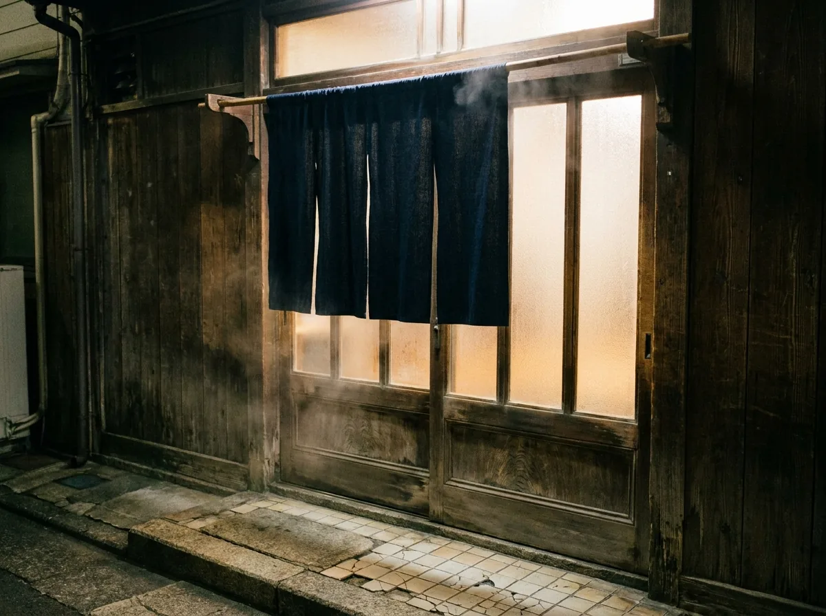 夜の入口にかかる紺ののれん